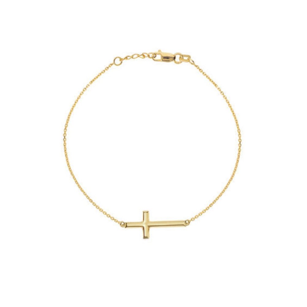 NWT Eileen Cross Bracelet // 14kt Gold Vermeil